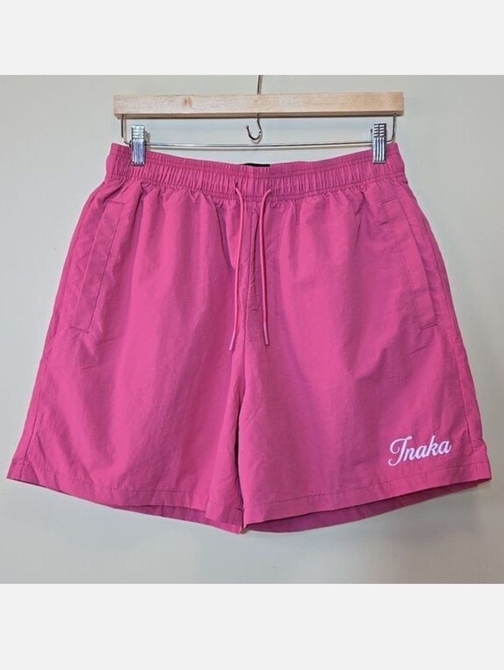 Inaka Power Nylon Shorts Mesh Lined Women XL Pink Athleisure Athletic Activewear
